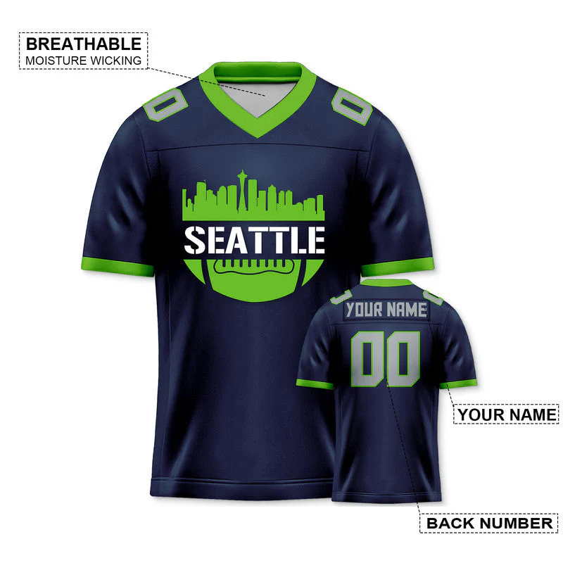 Custom Football Jersey With Seattle City Souvenir Fashion Football Shirt
