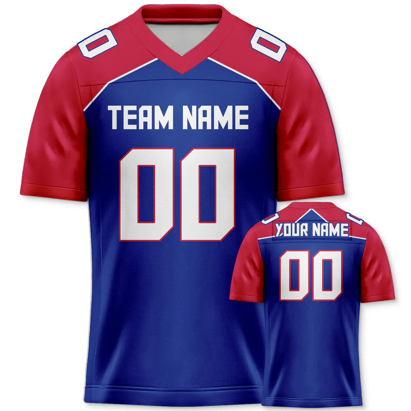 Custom Royal Red-White Concept Version Authentic Football Jersey1