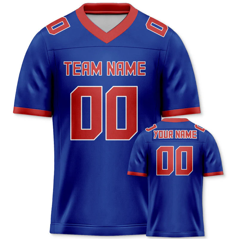 Custom Royal Red Mesh Authentic Football Jersey