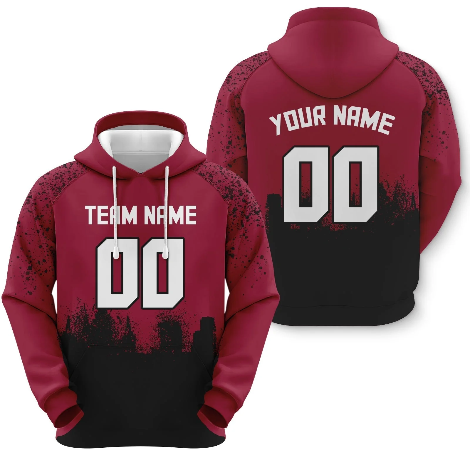 Custom Sports Pullover Sweatshirt Graffiti City Arizona Fashion Football Hoodie