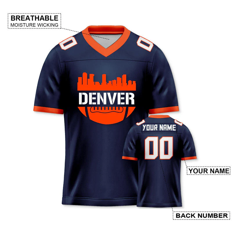 Custom Football Jersey With Denver City Souvenir Fashion Football Shirt